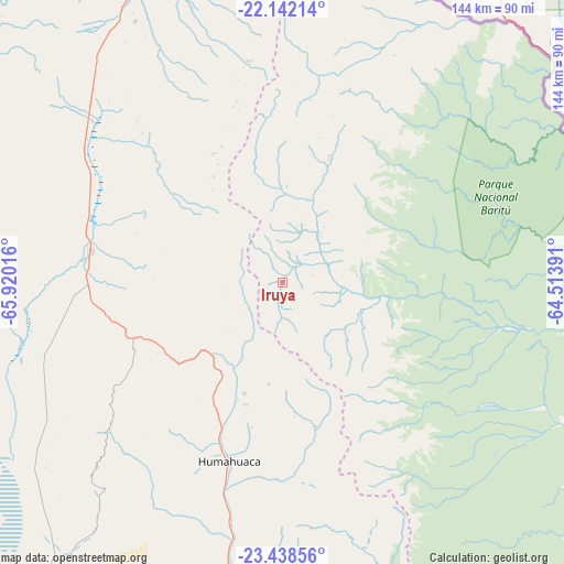 Iruya on map