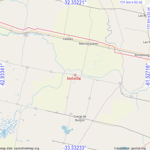 Inriville on map