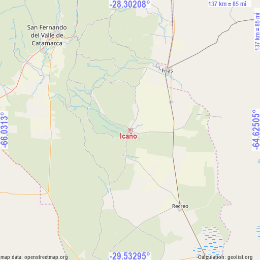 Icaño on map