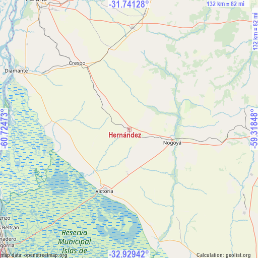 Hernández on map