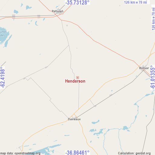 Henderson on map