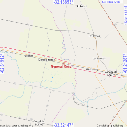 General Roca on map