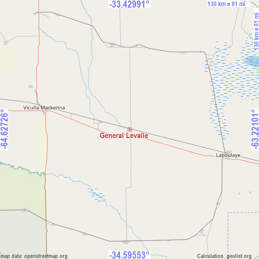 General Levalle on map