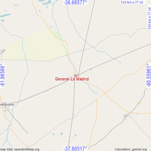 General La Madrid on map