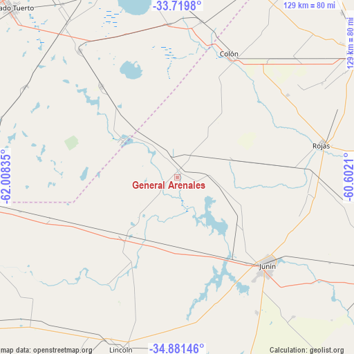 General Arenales on map