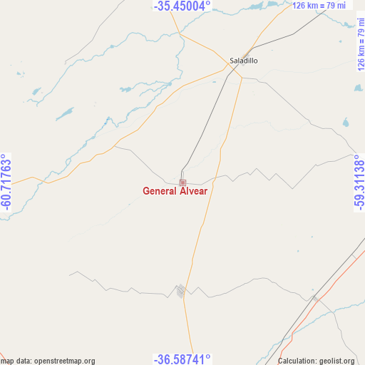 General Alvear on map
