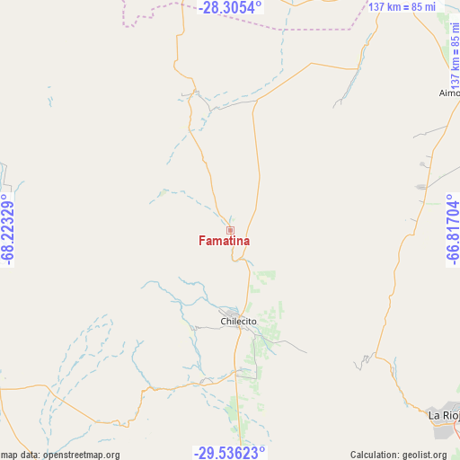 Famatina on map