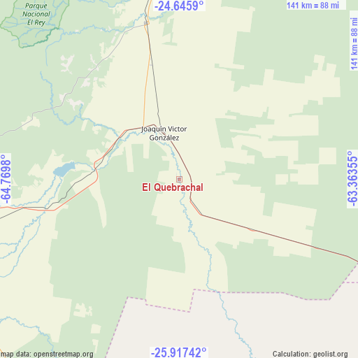 El Quebrachal on map