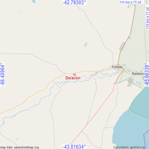 Dolavón on map