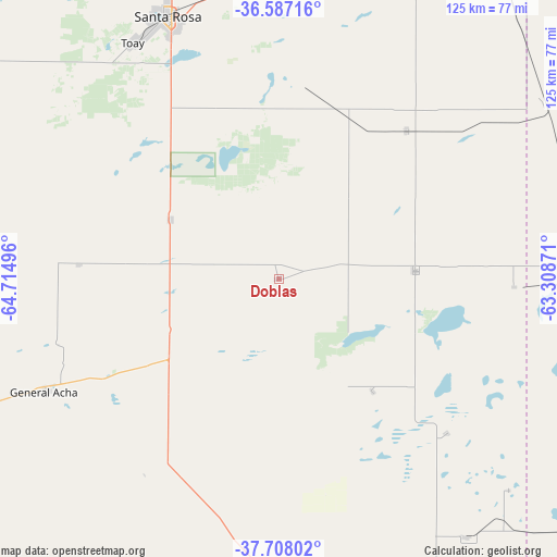 Doblas on map