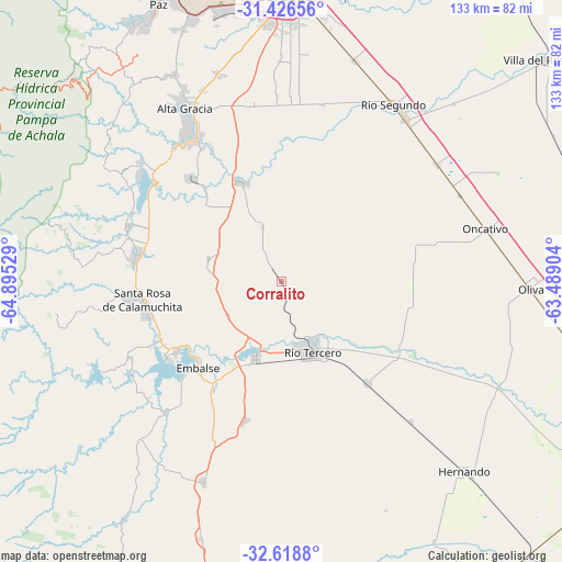 Corralito on map