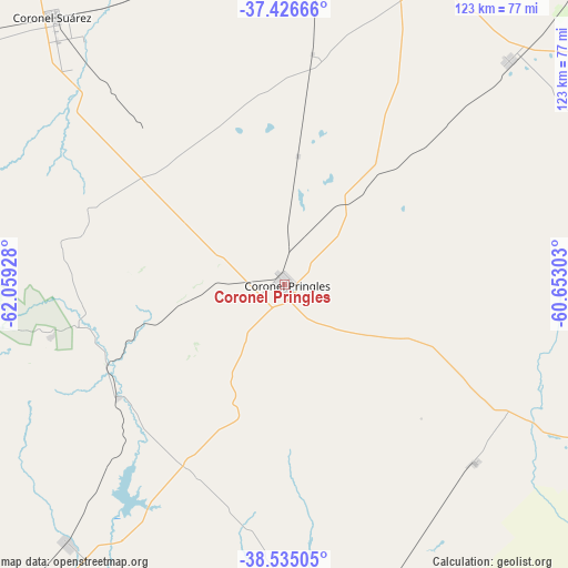 Coronel Pringles on map