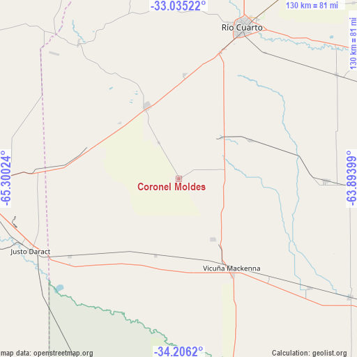 Coronel Moldes on map