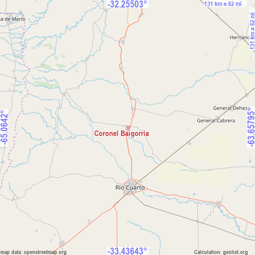 Coronel Baigorria on map