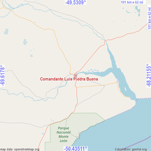 Comandante Luis Piedra Buena on map