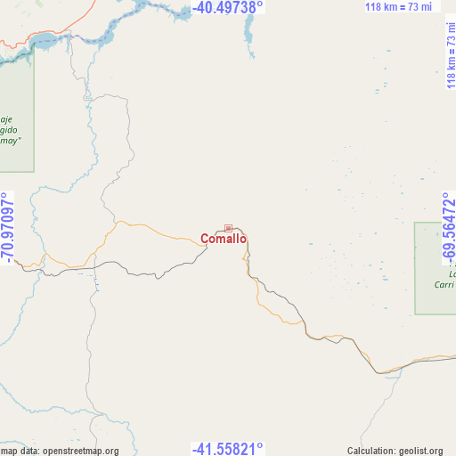 Comallo on map