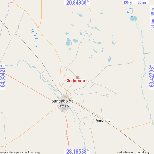 Clodomira on map