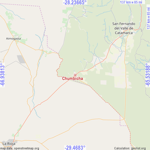 Chumbicha on map