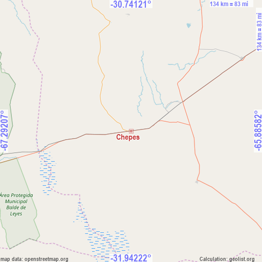 Chepes on map