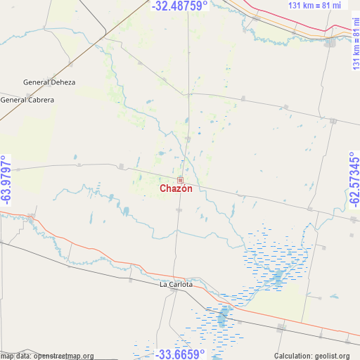 Chazón on map