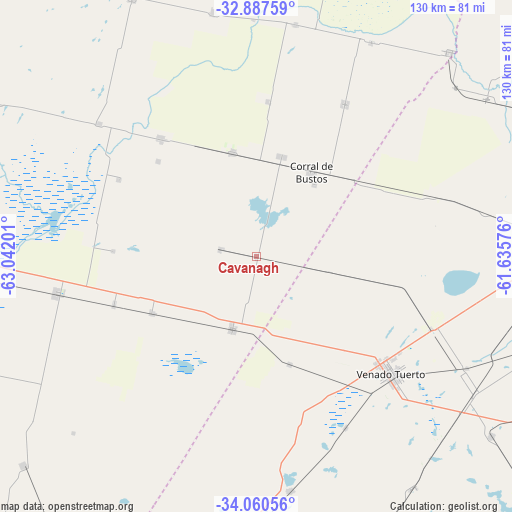 Cavanagh on map