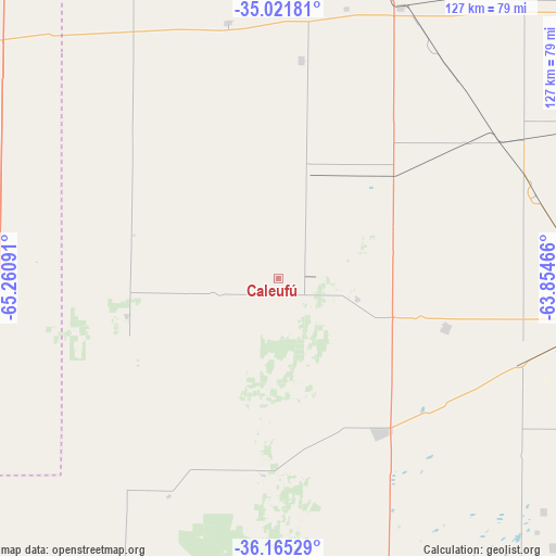 Caleufú on map