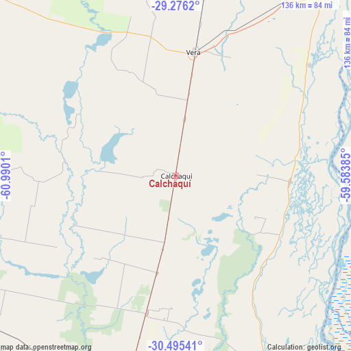 Calchaquí on map
