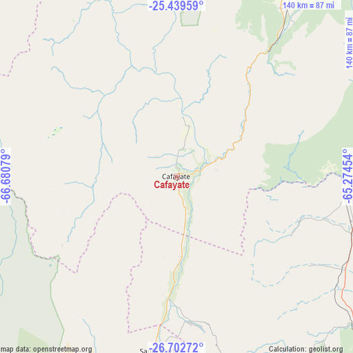 Cafayate on map