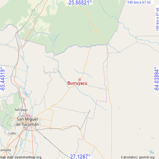 Burruyacú on map
