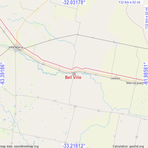 Bell Ville on map