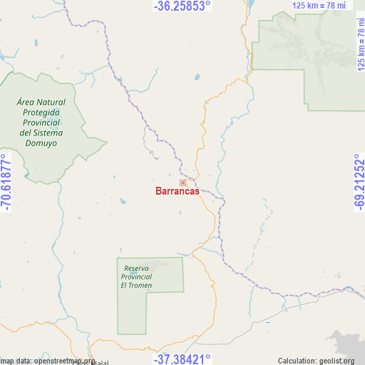 Barrancas on map