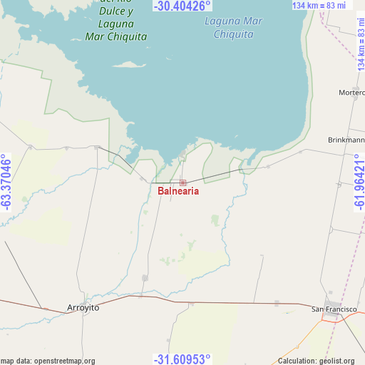 Balnearia on map