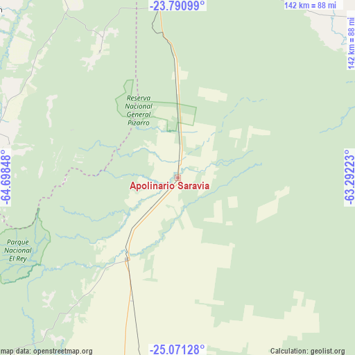 Apolinario Saravia on map