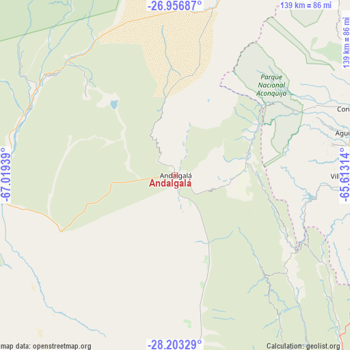 Andalgalá on map