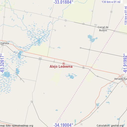Alejo Ledesma on map
