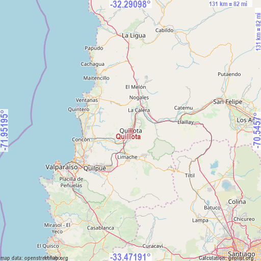 Quillota on map