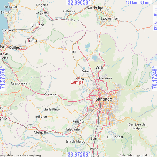Lampa on map