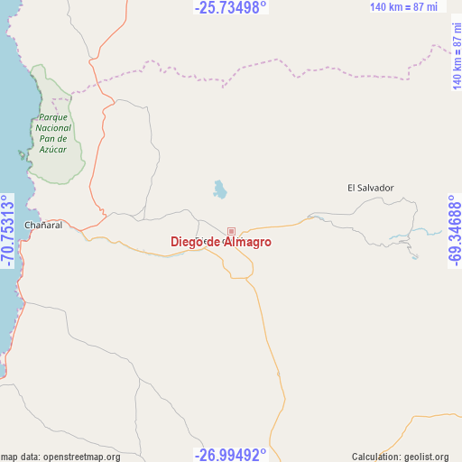 Diego de Almagro on map
