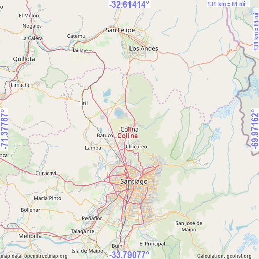 Colina on map