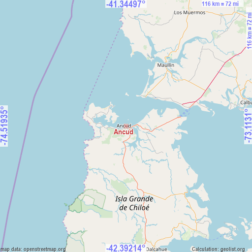 Ancud on map