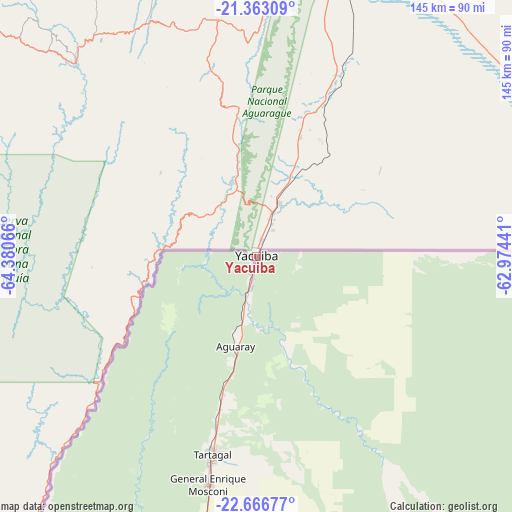 Yacuiba on map