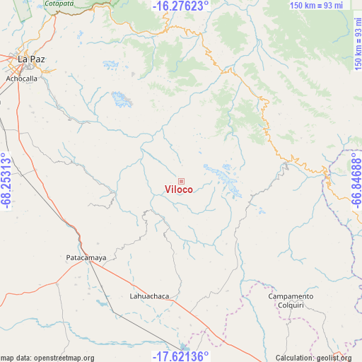 Viloco on map