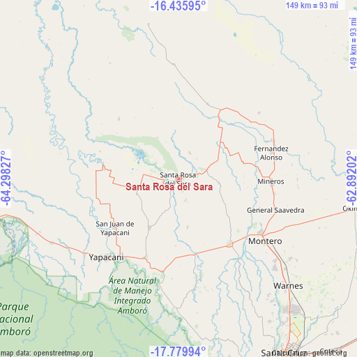 Santa Rosa del Sara on map