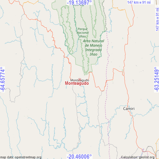 Monteagudo on map