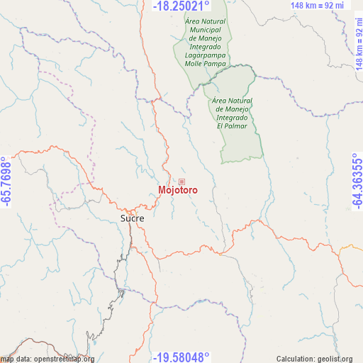 Mojotoro on map