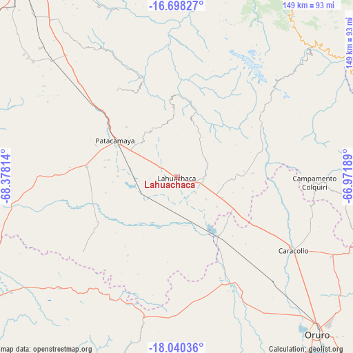 Lahuachaca on map