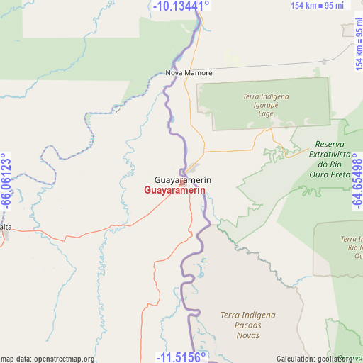 Guayaramerín on map