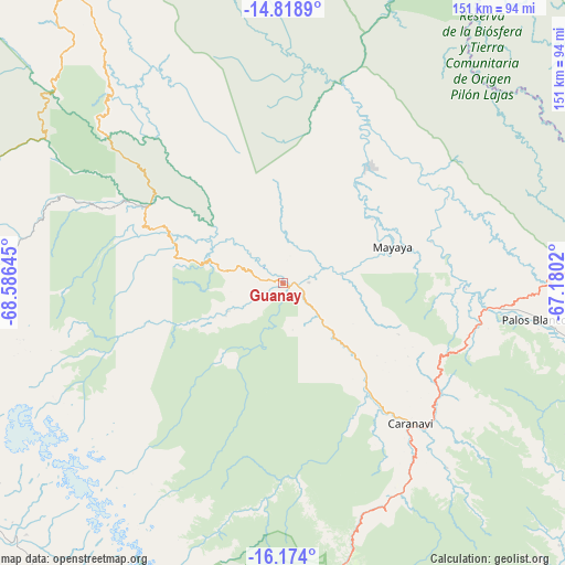 Guanay on map