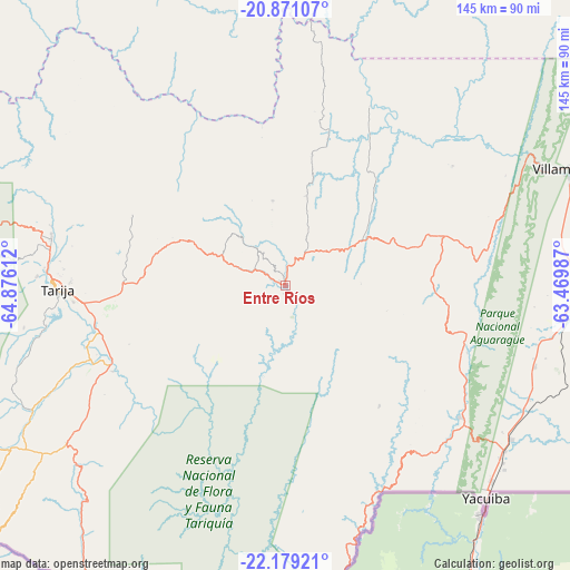 Entre Ríos on map