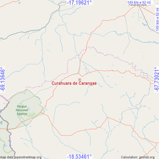 Curahuara de Carangas on map